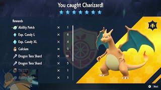 I got my favorite pokemon D Charizard the Unrivaled Dragon Tera Raid Den Event Attempts  Scarlet