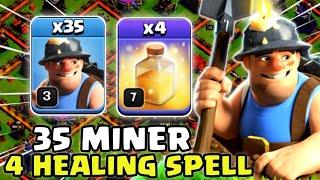 25 Miner + 4 Healing Spell TH10 Attack strategy  Clash of clans  TOWN HALL 10