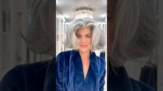 GRAY HAIR ON POINT  NiKOL Johnson #hairroutine #grayhair #hairvolume