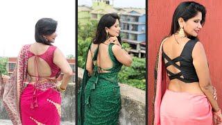 3 Sarees Fashion Video In 1️  Backless Blouses  Saree Lover Saree Expression  Saree Sundari