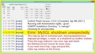 FIXED XAMPP Error MySQL shutdown unexpectedly  Repair Corrupted Database