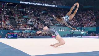 Simone Biles & Jade Carey Floor Exercise Womens Gymnastic Olympic Highlights Biles Ankle Injury