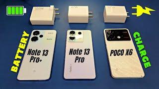 5G Extreme Battery Drain and Charge Test  Redmi Note 13 Pro vs Redmi Note 13 Pro Plus vs POCO X6