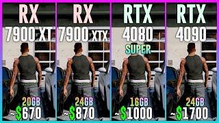 RX 7900 XT vs RX 7900 XTX vs RTX 4080 SUPER vs RTX 4090 - Test in 25 Games