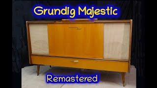 Remastered Grundig Majestic SO161Ua antique stereo console radio phono record player reel tubes