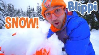 Blippi Makes a Snow Angel  Winter fun for Children  Educational Videos For Toddlers