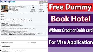 How to Book Hotel Without Credit card for Visa Application  Free Dummy Hotel Booking for Visa