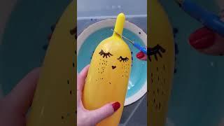 making  slime with funny balloons