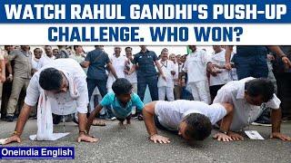 Bharat Jodo Yatra Rahul Gandhis push-up challenge with Shivakumar and a boy  Oneindia news *News