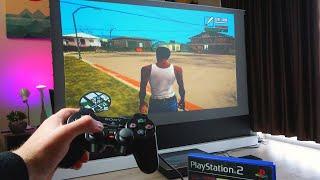 Testing PS2 Games On HUGE 100 Inch Screen-PS2 POV Gameplay Test