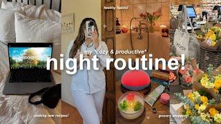 PRODUCTIVE NIGHT ROUTINE️cozy nights self care cooking motivation &  healthy habits