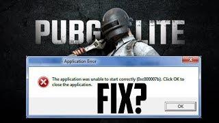 How To Fix Pubg Lite 0xc00007b Error Solved