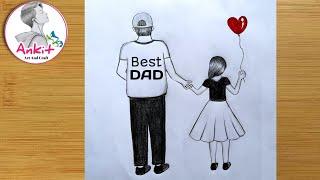 fathers day drawing  how to draw fathers day drawing step-by-step  easy drawing pencil sketch