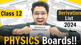 Class 12th PHYSICS All Derivations and Chapter-Wise for Boards  @AmanDhattarwal