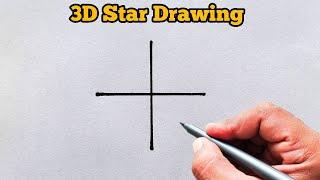 How to draw 3D star from +  Easy star drawing for beginners  Star drawing