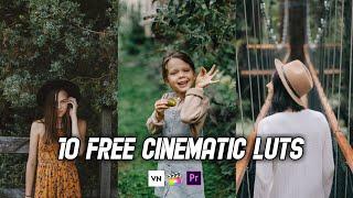 10 Free Cinematic Luts  VnVideo editor  premiere pro  fcpx  Vn lut