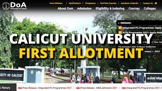 Calicut University UG First & Second Allotment I Important Dates I Mandatory Fee  Admission