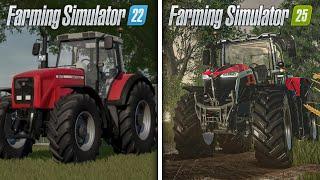 Farming Simulator 22 VS 25  Graphics and Gameplay comparison