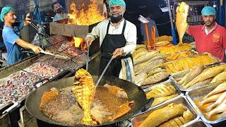 BALOCHI FRIED FISH & GRILLED FISH  BANGLADESHS FAMOUS MASALA FRIED FISH  STREET FOOD KARACHI