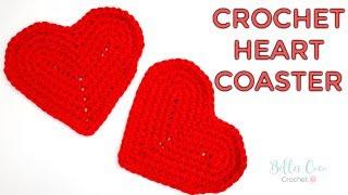 CROCHET HEART COASTER TUTORIAL  Bella Coco Crochet