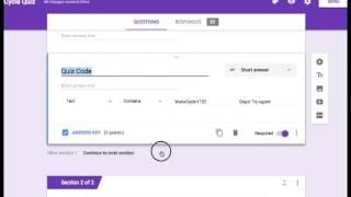 Google Forms- Limiting Access with a Quiz Code