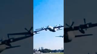 C-130 Hercules 4-ship fly over during air show demonstration #flight #aviation #militaryaircraft