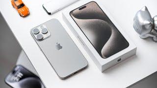 iPhone 15 ProPro Max UNBOXING - Natural Titanium vs Black Titanium?