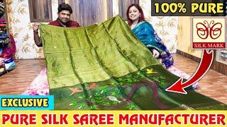 100% Pure Silk Saree Tussar Gheecha Saree Manufacturer  & Exclusive Collection With Silk Mark