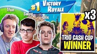 Everyone in DISBELIEF Tfue FaZe Sway & Clix DESTROY Pros in Trios Cash Cup Finals