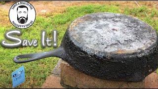  THRIFT STORE SCORE How to restore a Cast Iron Skillet - Teach a Man to Fish