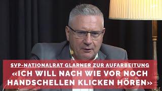 FdV-Kamingespräch Dr. R. Bühlmann spricht mit SVP-Nationaldrat A. Glarner und Gastronom R. Leimbach