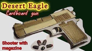 Desert eagle How to make Cardboard gun shoot with magazine ปืนกระดาษ