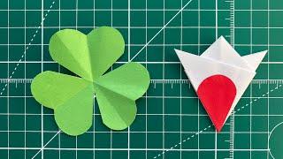 Super easy paper cutting three-leaf clover DIY Three-leaf clover