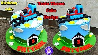 Thomas The  Train Cake Tutorial  Train Cake Design  Train Theme Birthday Cake  Train Cake