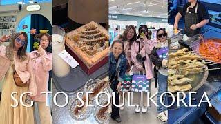 SG to SEOUL KOREA vlog what to do in myeongdongdongdaemun area street food shopping olive young