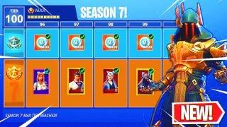 Fortnite Season 7 MAX BATTLE PASS Unlocked New Skins Upgraded Ice King Zenith and Lynx Skins