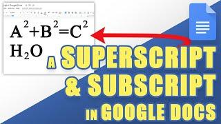 HOW-TO Easiest Way to SUPERSCRIPT & SUBSCRIPT in Google Docs Shortcuts on PC & Mac