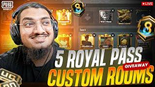 5 ROYAL PASS GIVEAWAY CUSTOM ROOM  PUBG MOBILE LIVE STREAM  360 UC