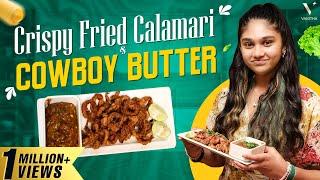 Crispy Fried Calamari and Cowboy Butter  Easy and Simple Calamari Fry  Vanitha Vijaykumar