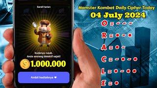 UPDATE 04 JULY 2024 - Hamster Kombat Daily Cipher Today 1M Coins