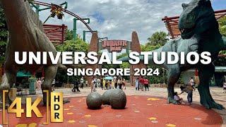 2024 Full Tour of UNIVERSAL STUDIOS SINGAPORE  Dinosaur Shows and POV Ride Tours  Sentosa Island