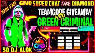 FREE FIRE LIVE - FF LIVE TEAMCODE GIVEAWAY - FF LIVE CUSTOM ROOM GIVEAWAY -FF LIVE DIAMOND GIVEAWAY