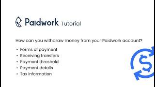 Paidwork Tutorials How can you withdraw money from your Paidwork account