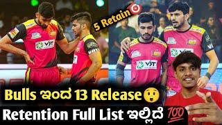 VIVO PKL 2023 Bengaluru Bulls retained and released players list KannadaPKL 2023 retention list