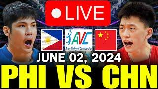 PHILIPPINES VS. CHINA LIVE NOW - JUNE 02 2024  AVC MENS CHALLENGE CUP 2024 #avclive2024