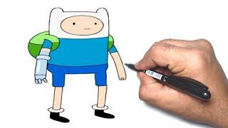 how to draw finn  from adventure time  Step by step easy