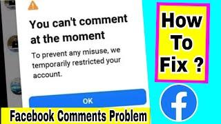 How To Fix Facebook  You Cant Comment at the moment  Facebook Comments Block Solution