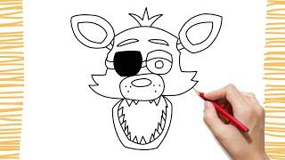 HOW TO DRAW FOXY FNAF  STEP BY STEP 