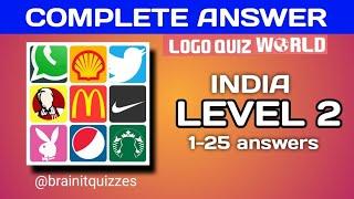 Logo Quiz World India level 2 complete answers. @brainitquizzes