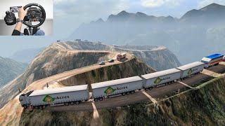 Road Train On Dangerous Mountain Road  Mega Transports  Euro truck simulator 2  Volvo truck